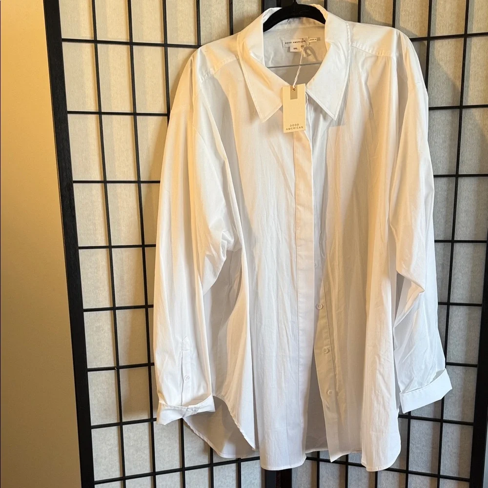 Good American Button Down 2.0 Shirt/White001 - Picture 2 of 4